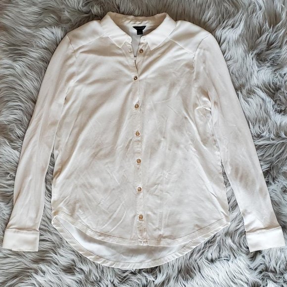 Ann Taylor White Button-Down Shirt - Picture 5 of 5